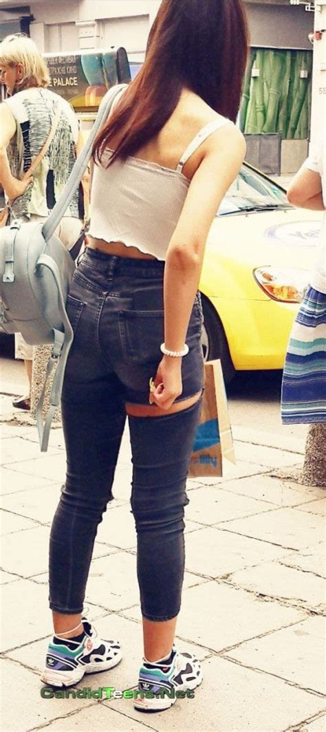 Tight Ass Black Jeans Teen Check Candid Teens