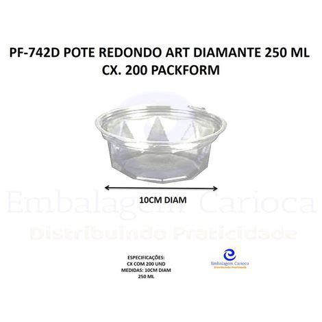 Pf D Pote Redondo Art Diamante Ml Cx Packform Embalagem