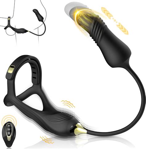 Amazon Thrusting Anal Vibrator Cock Ring For Prostate Stimulation Penis Ring With Anal