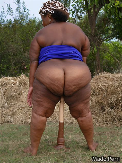 Porn Image Of Squatting Wild Afro Ssbbw Mozambican Nude Woman Gigantic Boobs Created By AI