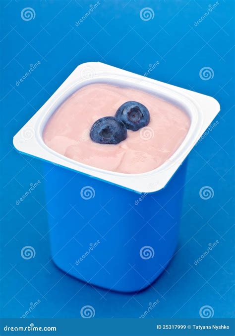 Yoghurt Met Bosbes Stock Afbeelding Image Of Beeld Blauw 25317999