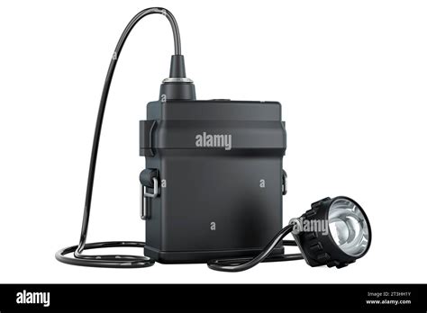 Rechargeable Mining Headlamp Miners Cap Lamp 3d Rendering Isolated On