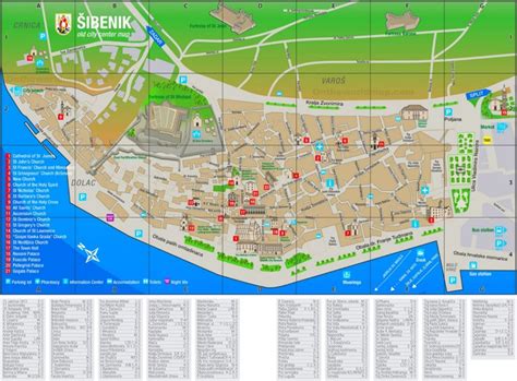 Šibenik Tourist Map