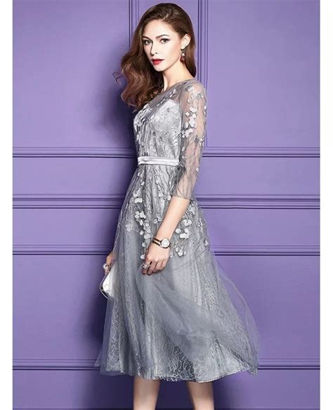 silver lace bridesmaid dresses