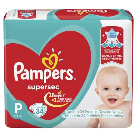 Fralda Pampers Supersec Tamanho P Com 34 Unidades Farmácias Dose