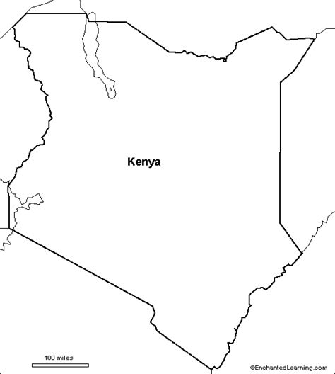 Outline Map: Kenya - EnchantedLearning.com