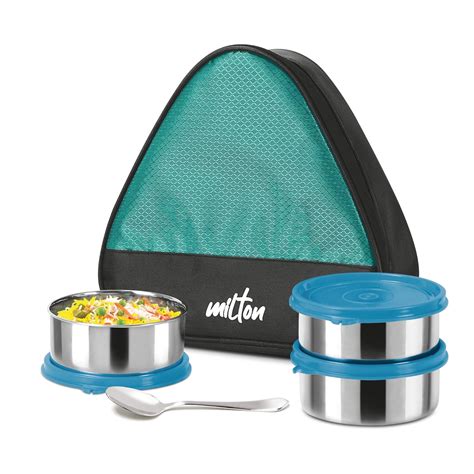 Buy MILTON Trident Stainless Steel Lunch Box 3 Leak Proof Round