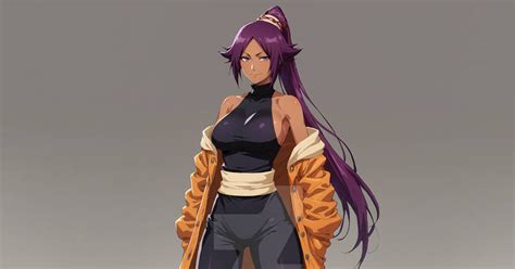 yoruichi shihoin anime waifu art pixiv