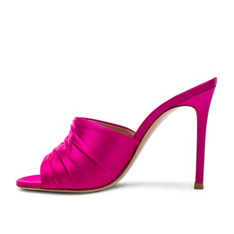 Hot Pink Peep Toe Mule Stiletto Heel Sandals Vdcoo