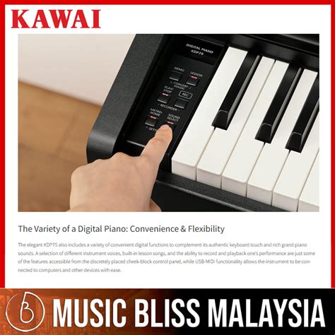 Kawai KDP-75 Best Beginner Digital Home Piano - Embossed Black | Music ...