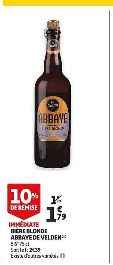 Promo Bi Re Blonde Abbaye De Velden De Remise Imm Diate Chez Auchan Icatalogue Fr
