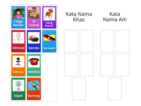 Kata Nama Khas Dan Kata Nama Am Group Sort