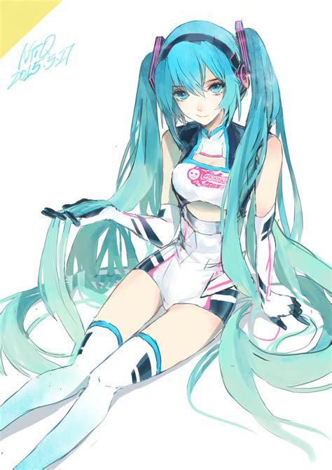 Hatsune Miku Racing Miku And Racing Miku Vocaloid And 2 More Drawn