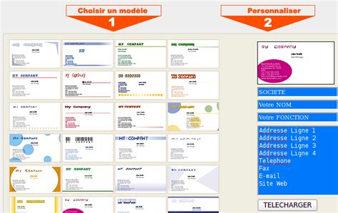 modele carte de visite  faire soi meme modele carte