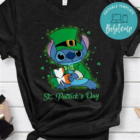 Disney Stitch St Patrick S Day Shamrock T Shirt Bobotemp