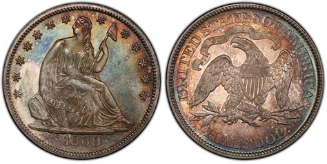 1868 50c Regular Strike Liberty Seated Half Dollar Pcgs Coinfacts