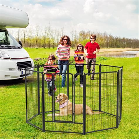 tall  panels metal mesh dog playpen   door  large