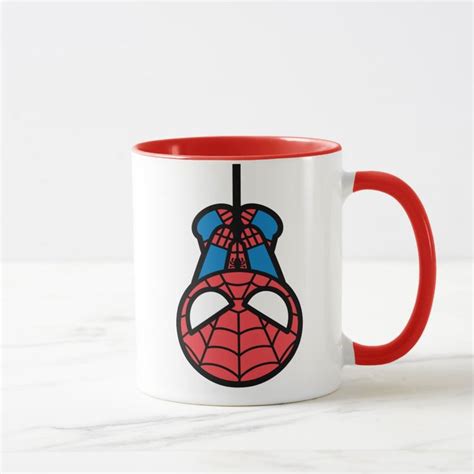 Kawaii Spider Man Hanging Upside Down Mug Zazzle Kawaii Spider