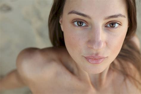 Lovely Brunette Girl Melena Maria Rya Posing Naked On The Beach Photos