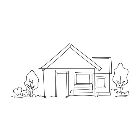 house illustration line drawing 4