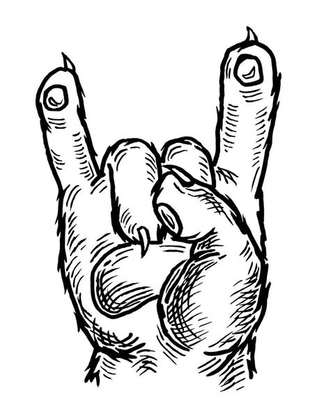 Hand Middle Finger Fuck You Symbol Vintage Sketch Vector Illustration Stock Vector