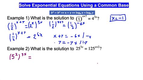 Solving Exponential Equation By Using Common Base Youtube