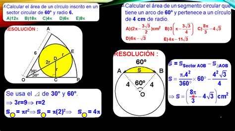 EJERCICIOS DE AREAS EN REGIONES CIRCULARES YouTube