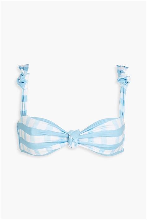 JACQUEMUS Vichy Knotted Gingham Bikini Top THE OUTNET