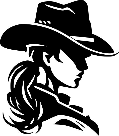 Cowgirl Black And White Isolated Icon Vector Illustration 23856264