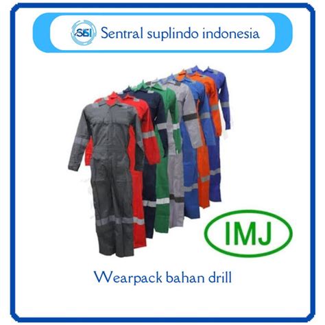 Jual Wearpack Safety Imj Baju Terusan Bahan American Drill Biru M