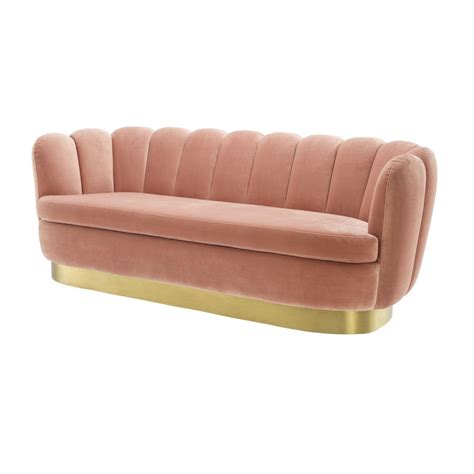 Mirage Nude Velvet Brass Sofa Avant Garde Furniture