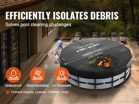 Vevor Ft Round Pool Cover Solar Covers For Above Ground Pools