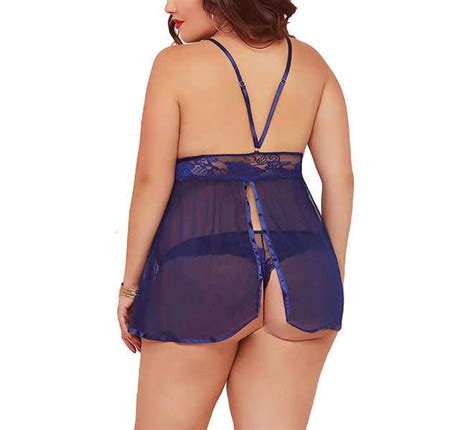 Fashion Sexy Lingerie Pajama Plus Size Lace Halter Pjs Sexy Pajama Plus Size Pajama Dress