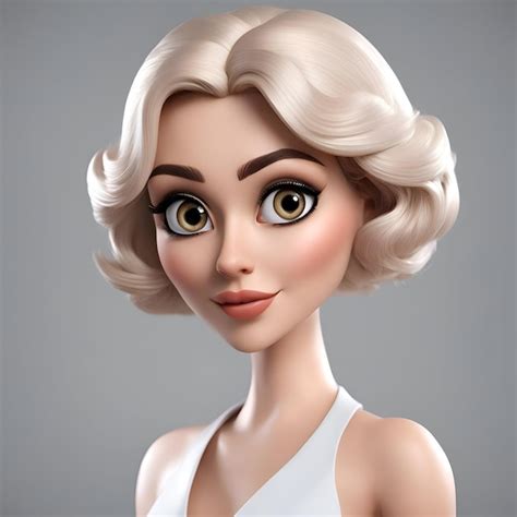 Belle femme blonde avec une coiffure bob rendu 3D Image générée à base dIA