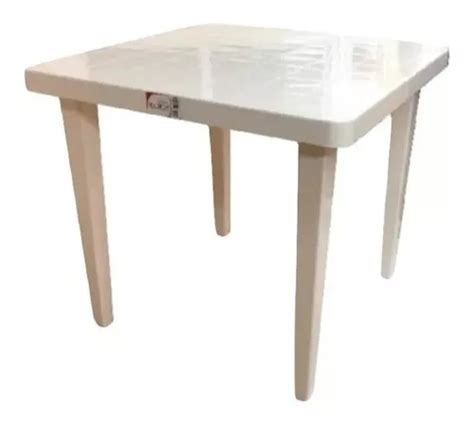 Mesa Cuadrada Plastico Blanca Con Patas Desmontables 78x78