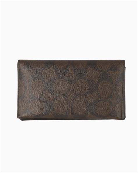 Carteira Coach Original Bifold Signature Marrom Feminina