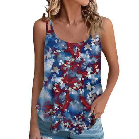 Ehtmsak Th Of July Women Tank Top Independence Day Flag Freedom