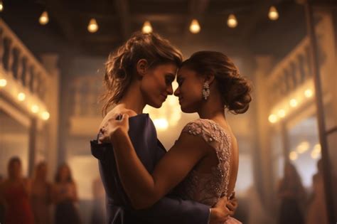 Premium Photo Intimate Moment Between A Lesbian Couple Sharing Generative Ai