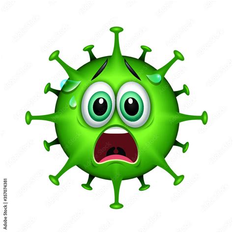 3d cartoon virus - emoji - vector illustration Stock Vector | Adobe Stock