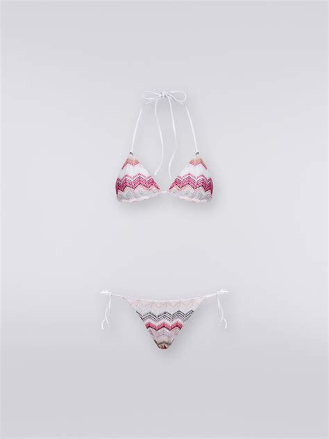 Zigzag Crochet Bikini With Lurex