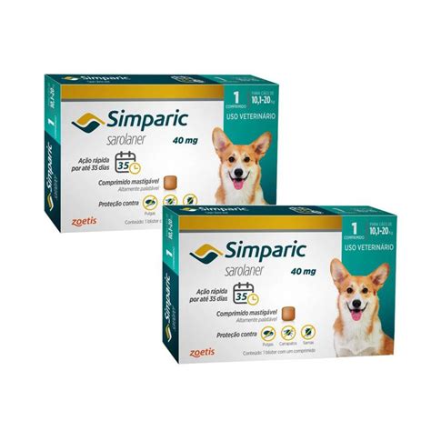 Simparic 10kg A 20kg Preço - Kit com 2 Simparic 10 a 20kg - 40mg (1 comprimido/cx) - Zoetis ...