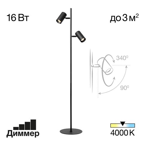Купить Citilux Twin CL809011N Торшер светодиодный Чёрный