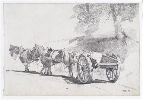 John Constable A Cart And Horses 1821 Pencil On Paper 162x238