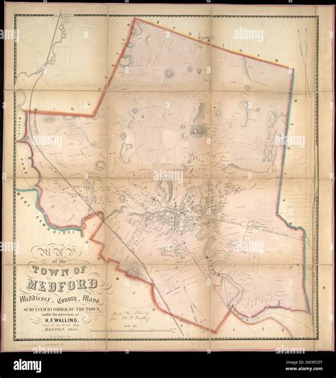 Karte Der Stadt Medford Middlesex County Mass Vermessung Auf Orden Der Stadt Real Property