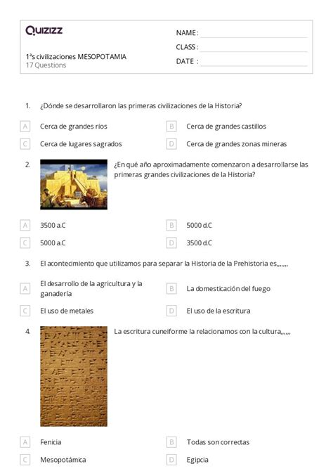 Imperios Mesopot Micos Hojas De Trabajo Para Grado En Quizizz