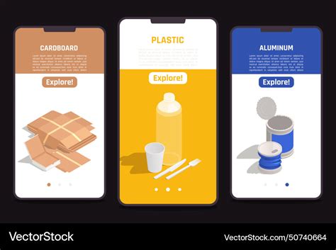 Garbage Recycling Three Vertical Banners Vector Image