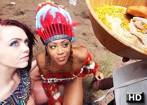 Two Bootylicious Latina Babe In Ethnic Costumes Teaming XXX Dessert