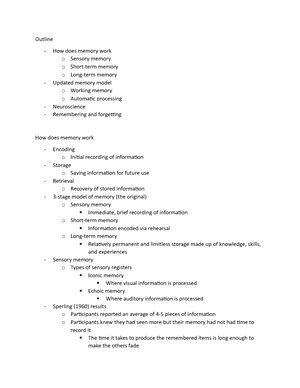 Psych Exam Psych Exam Study Guide Topics From The