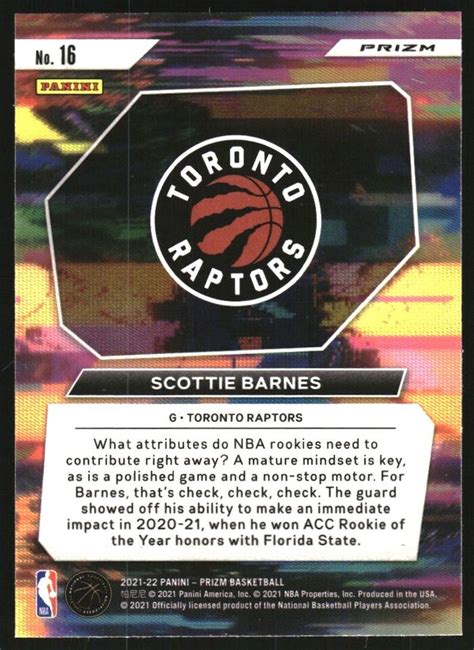 Panini Prizm Instant Impact Prizms Green Scottie Barnes Ebay