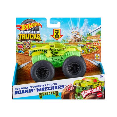 Hot Wheels Monster Trucks Roarin Wreckers 2023 Mix 3 Vehicle Case Of 4